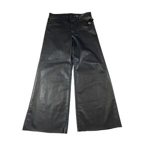 KUT from the Kloth Meg High Rise Fab Ab Wide Leg Coated Pants Black Size 4 NEW